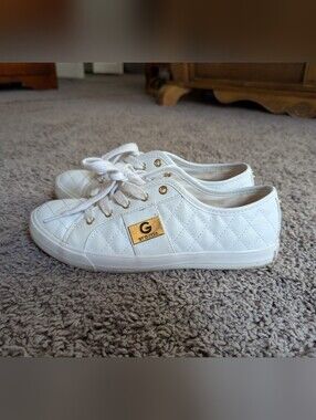 GUESS Quilted White Low-Top Sneakers